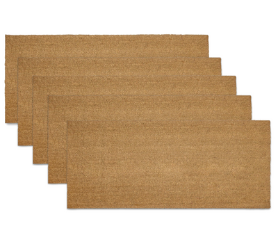 5 Pack Plain Coir Doormat Bulk 47.5 x 19.5 Inch