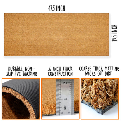 5 Pack, 47.5" x 19.5" Extra Long Blank Coir Doormat